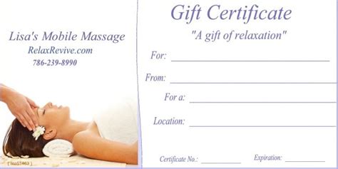 massage gift certificate template gift certificates   great gift