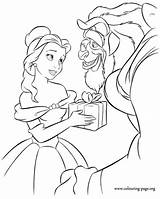 Beast Coloring Beauty Gift Bella Colouring Belle Disney Giving Beautiful Give La Bestia Amore sketch template
