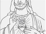 Coloring Sacred Heart Pages Jesus Effective Most Getcolorings Getdrawings Printable sketch template