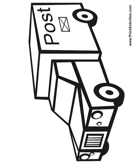 mail truck coloring page related keywords suggestions mail