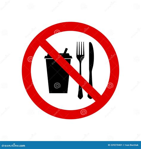 food allowed prohibition sign  symbol isolated  white vector illustration stock vector