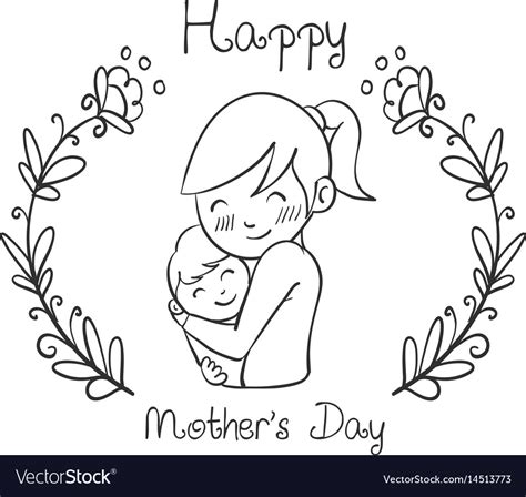 hand draw mother day style design royalty  vector image