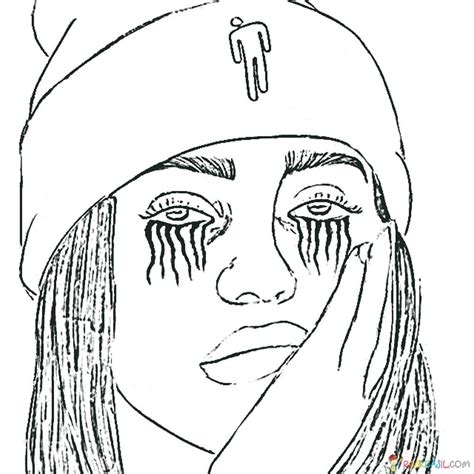 coloring pages billie eilish print  talented singer