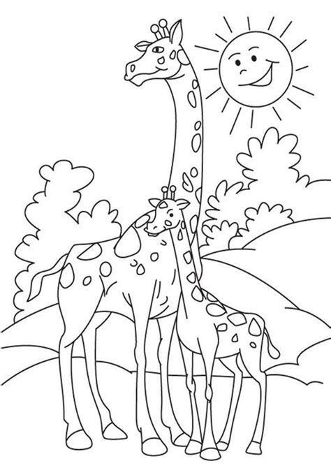 easy  print giraffe coloring pages cute coloring pages
