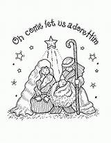 Coloring Pages Nativity Scene Manger Printable Kids Clipart sketch template