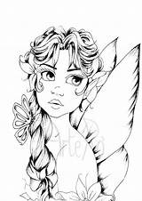 Coloring Gothic Fairy Fairies sketch template