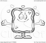 Toast Jam Coloring Cartoon Mascot Loving Clipart Thoman Cory Outlined Vector Royalty Template Pages sketch template
