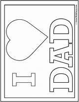 Dad Coloring Pages Fathers Father Printable Heart Number Color Print Card Colorwithfuzzy Kids Happy Choose Board Fun Make Customize Paper sketch template