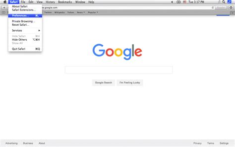 safari  google default search engine