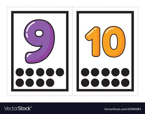 flash card collection  numbers royalty  vector image