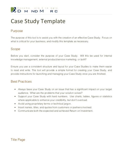 case study template
