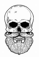 Caveira Barbudo Desenhos Caveiras Para Skull Esqueleto Arte Dibujos Crânio Legais Colorear Tattoo Pasta Escolha Barba Tatto sketch template
