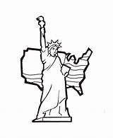 Liberty Statue Coloring Pages Drawing July Clipart Outline Kids Learning 4th Line Printable Cliparts Years Color Cartoon Clip Crown Template sketch template