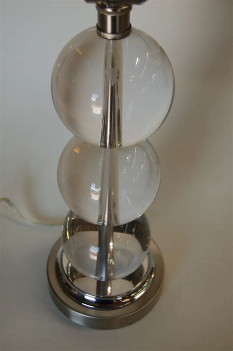 large stacked  large crystal ball table lamp etsy canada