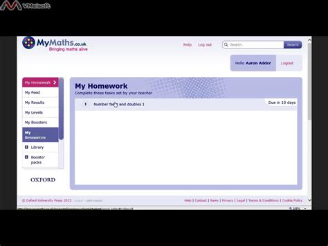 mymaths homework log   checkout youtube