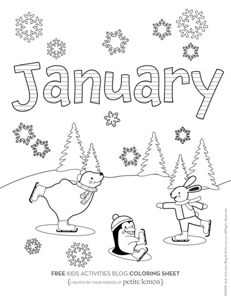 happy  print   january coloring pages  winter kids