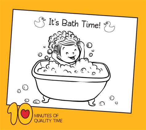 bath time coloring page  minutes  quality time