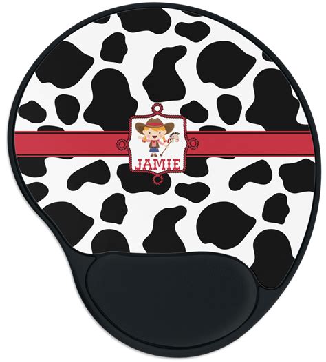 Cowprint Cowgirl Mouse Pad With Wrist Support Youcustomizeit