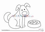 Dog Colouring Bowl Pages Year Village Activity Explore sketch template