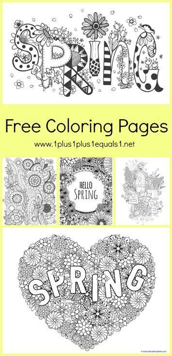 spring coloring pages  adults  kids spring theme pinterest