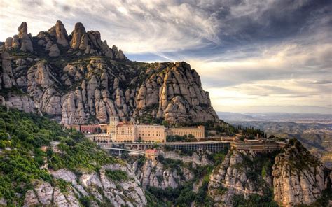 wallpapers montserrat monastery summer catalonia spain mountains hdr  desktop