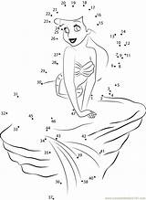 Dot Ariel Rock Mermaid Worksheet Printable Sitting Little Drawing Dots Connect Coloring Connectthedots101 Getdrawings Print Pdf Book sketch template