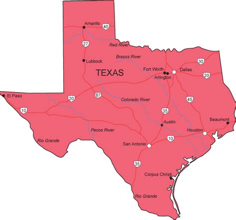 texas map simple