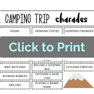 camping charades printable game views   step stool