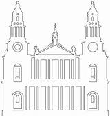 Cathedral St Paul Outline Silhouettes Vector Pauls Coloring Pages sketch template
