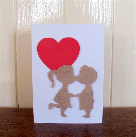 handmade love heart couple valentine card  sarah hurley notonthehighstreetcom