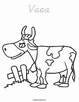 Vaca Coloring Cow Worksheet Built California Usa Cursive sketch template