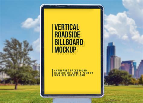 outdoor advertising roadside street vertical billboard mockup psd good mockups