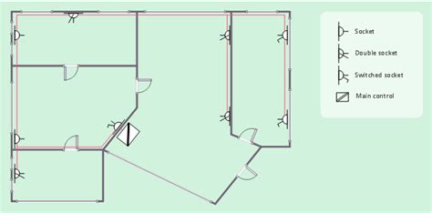power socket outlet layout cafe electrical floor plan network layout floorplan vector