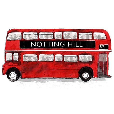 Alice Tait Notting Hill London Bus Print By The Alice Tait Shop