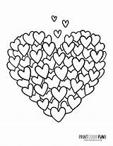 Hearts Valentine Printcolorfun sketch template