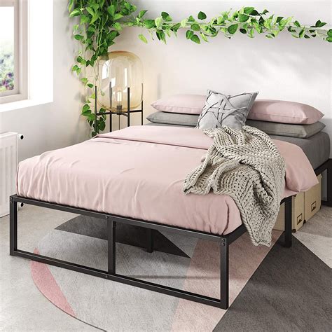 zinus   platforma bed frame mattress foundation  box spring needed steel slat