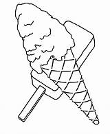 Coloring Pages Ice Cream Cone Simple Popsicle Printable Dessert Clipart Kids Print Sheets Objects Cliparts Color Icecream Sundae Drawing Library sketch template