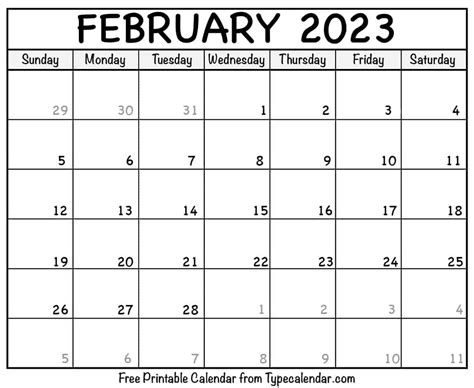 february  calendar  printable calendar february  calendar