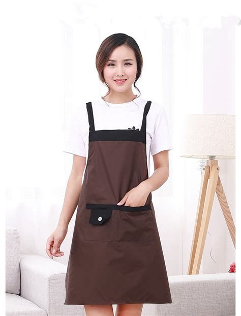 1pc pure cooking kitchen apron for woman chef waiter cafe shop bbq