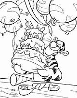 Tigger Birthday Coloring Pooh Winnie Pages Disney Happy sketch template