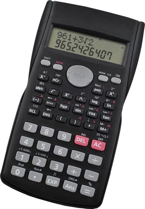 bolcom wetenschappelijke wiskunde calculator rekenmachine met lcd scherm zwart