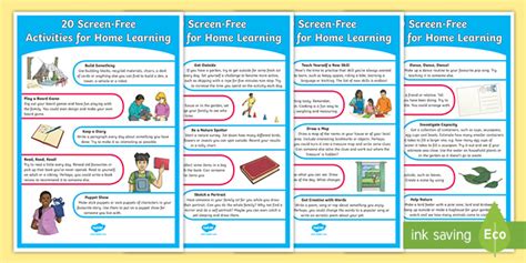 screen  activities  home learning ks