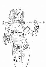 Harley Quinn Drawing Easy Squad Suicide Draw Drawings Step sketch template