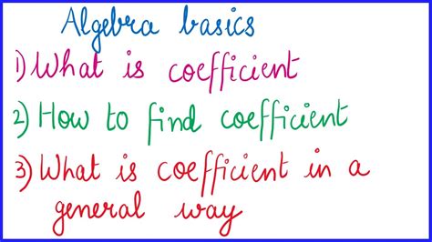 coefficient   coefficient   find coefficient