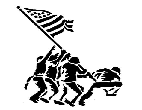 Iwo Jima Flag Raising 2 Custom Stencil My Custom Stencils