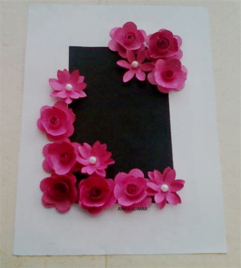 paper flower framed design easy arts  crafts ideas