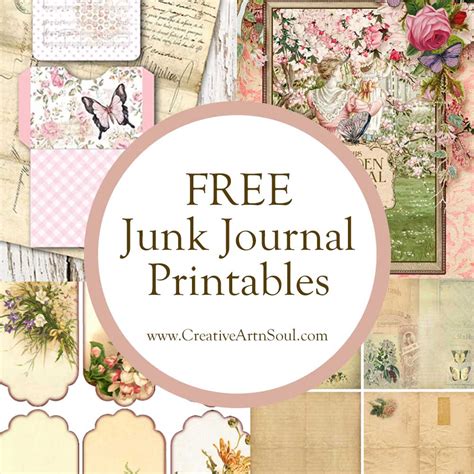 junk journal printables printable templates