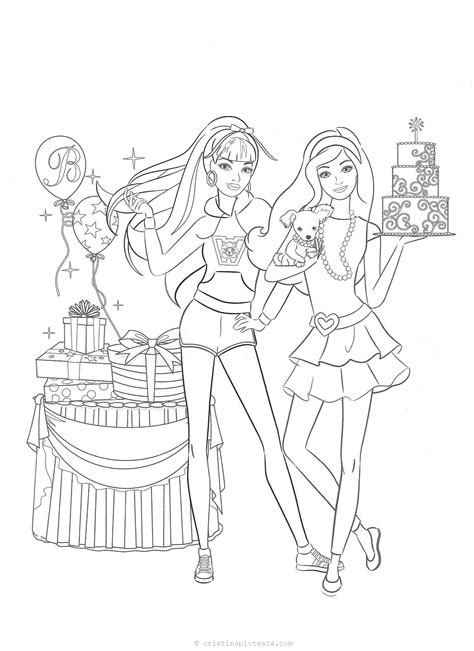barbie coloring pages drawing sheets  barbie   friends