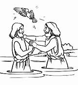 Jesus Baptism Holy Dove Baptist sketch template
