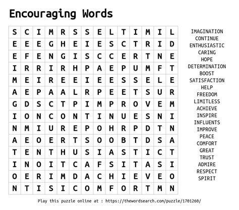 word search  encouraging words
